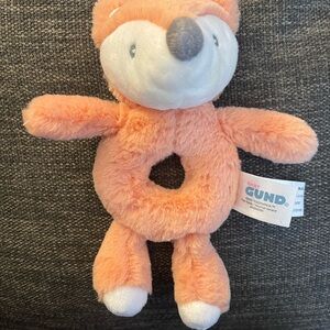 GUND Baby Orange Fox Plush Rattle Toy
